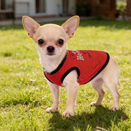 hoyuwak 4 Pieces Pet Shirts Funny Dog Printed Clothes Dog Sleeveless Vests | Cool Breathable Puppy Clothes Dog Outfit for Summer - Image 7