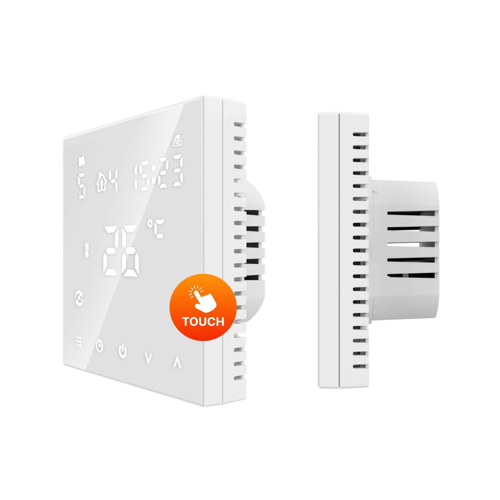 Elektryczne ogrzewanie podłogowe do laminatu: mata grzewcza WARMON ALU 150 W/m², w zestawie termostat cyfrowy serii TS 300, termostat: TS 300 Non WiFi, biały, rozmiar maty: 11 m² – 2 szt. (7 + 4 m²)
