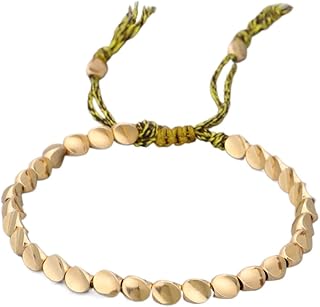 Bracelet tibétain fait à la main en perles de cuivre pour homme et femme, bracelet bouddhiste porte-bonheur fait à la main, joli fil de coton tressé, corde porte-bonheur excellente création