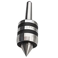 Vista 3 de Centro de contrapunto vivo resistente MT2, Torno de madera Morse Taper 2MT Centro vivo con punta de carburo para torneado de alta velocidad
