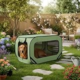 94*53*53cm Hundetransportbox Faltbar Pop-Up-Transportbox Hund Katze Stabile Transportbox Oxford Stoff Hundebox Auto Hundetasche Tragbarer Hunde Transportboxen für Katzen & Hunde bis 29.5 kg (Grün)