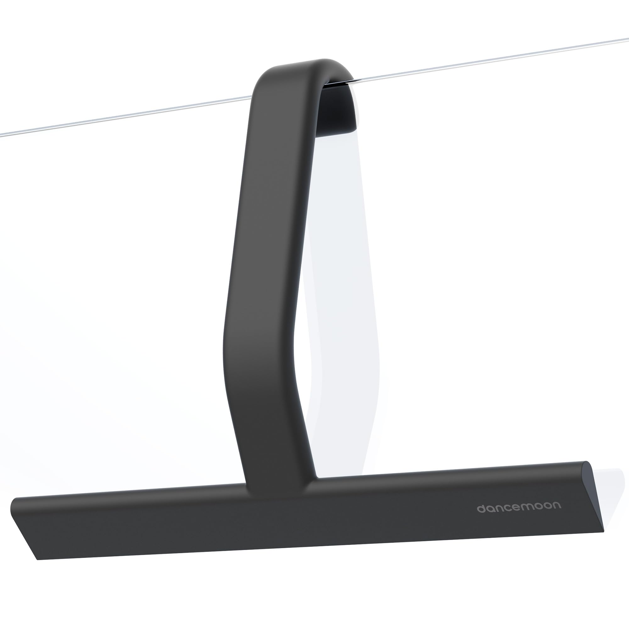 dancemoon JustHang Shower Squeegee, Wider All-One-Piece Soft-Touch Silicone Squeegee with Built-in Hook, Streak-Free & No-Squeak Cleaning for Windows, Shower Doors, Mirrors, Tiles, Cars, 30 cm, Black