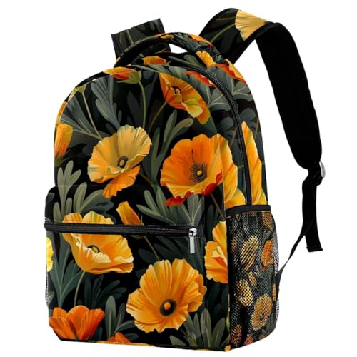 Sac à dos de voyage motif coquelicot californien taille unique
