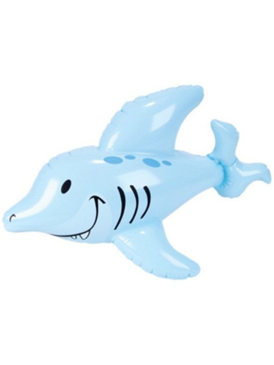 Grand requin gonflable 60 cm bleu décoratif pour soirée à thème marin