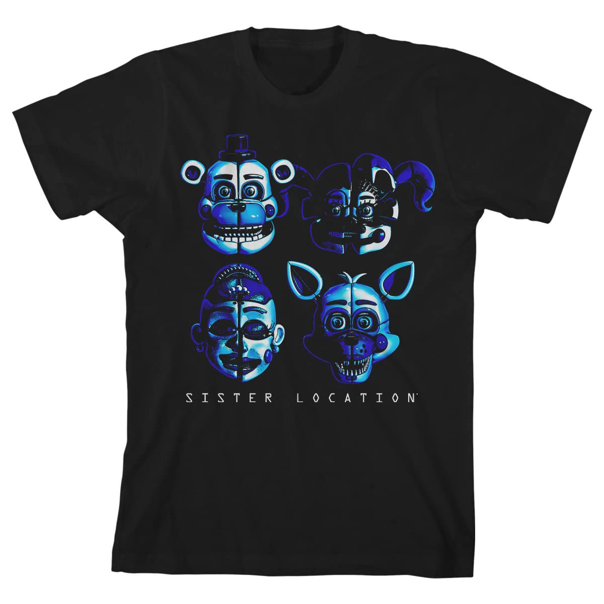 Five Nights at Freddy's Sister Location Shadow Faces Boy's Black T-Shirt