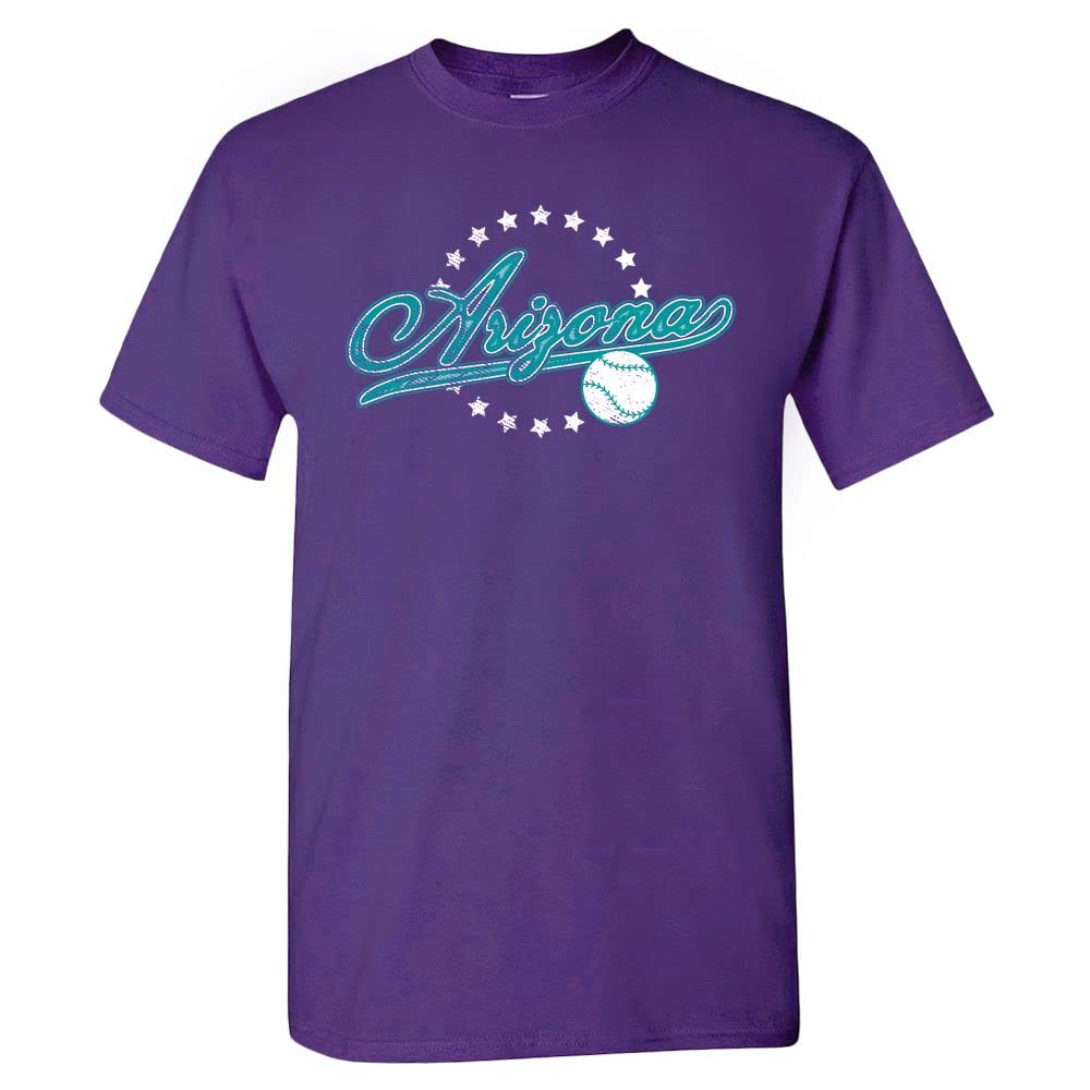 Pro Baseball Vintage Team Men's Retro Fan Apparel, Arizona - Purple Shirt, 3XL — image 1