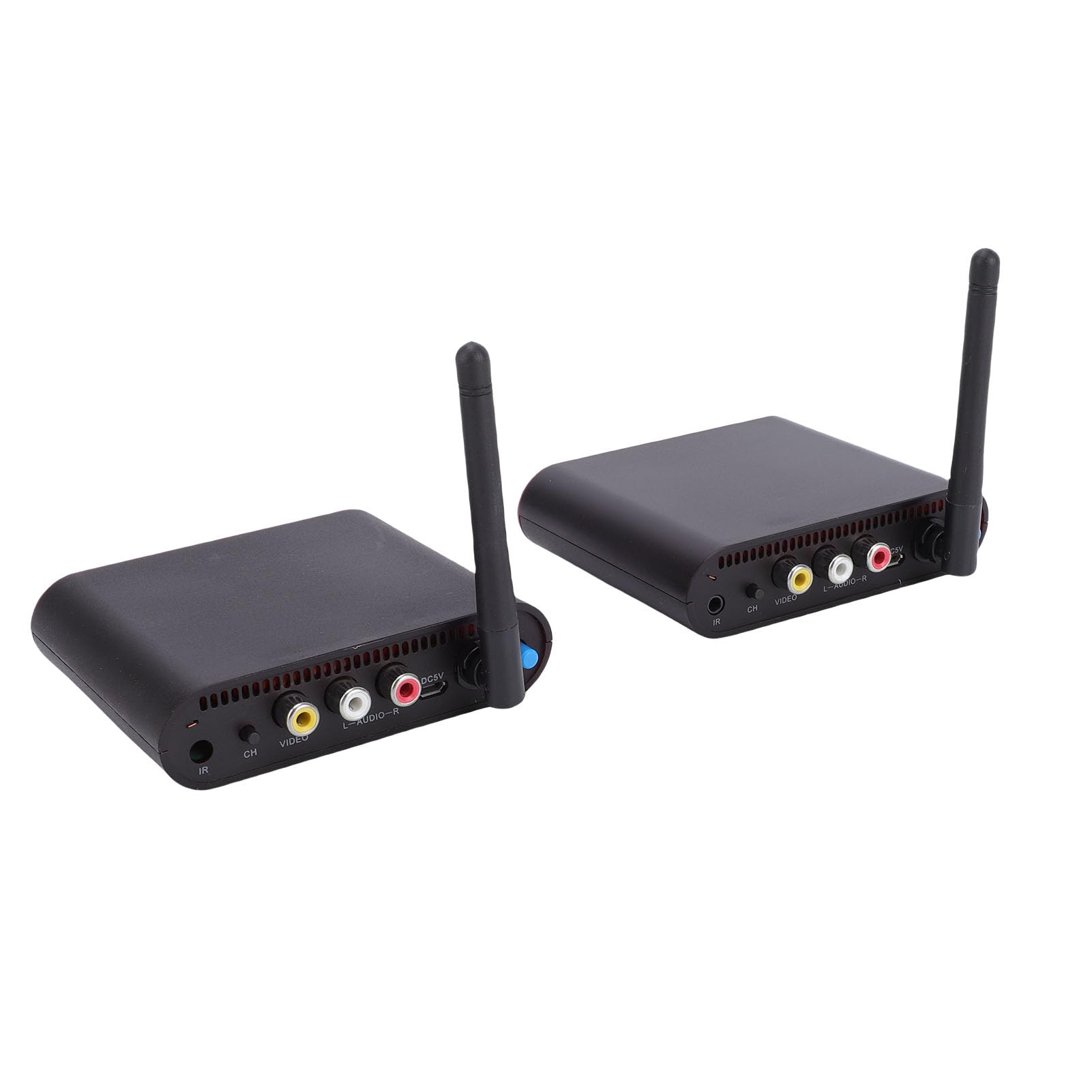 2,4 GHz Kabelloser Audio-Sender-Empfänger, 8-Kanal Kabelloser AV-Sender, 300 M Reichweite, mit Digitalem Bildschirm (EU-Stecker)