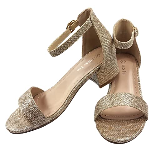 Image of Lucky Top Girls Dress Sandal Low Heel Ankle Strap