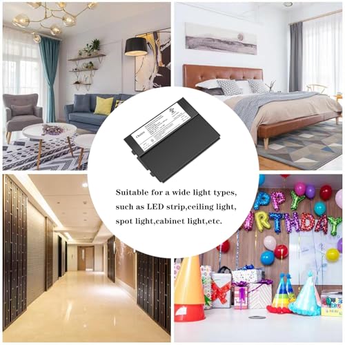 Image of 60W 24V Dimmable LED Driver, Triac /Phase /ELV /MLV Dimmable Power Supply, AC to DC Transformer for LED Light, Compatible with Lutron and Leviton Dimmers, UL Listed, Class 2