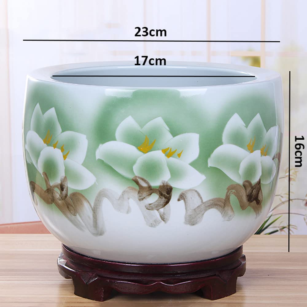 Chinoiserie niebiesko-biała porcelanowa doniczka ceramiczna duża zagęszczona kryty soczysta orchidea drzewo szczęścia Bonsai zielona roślina kwiat