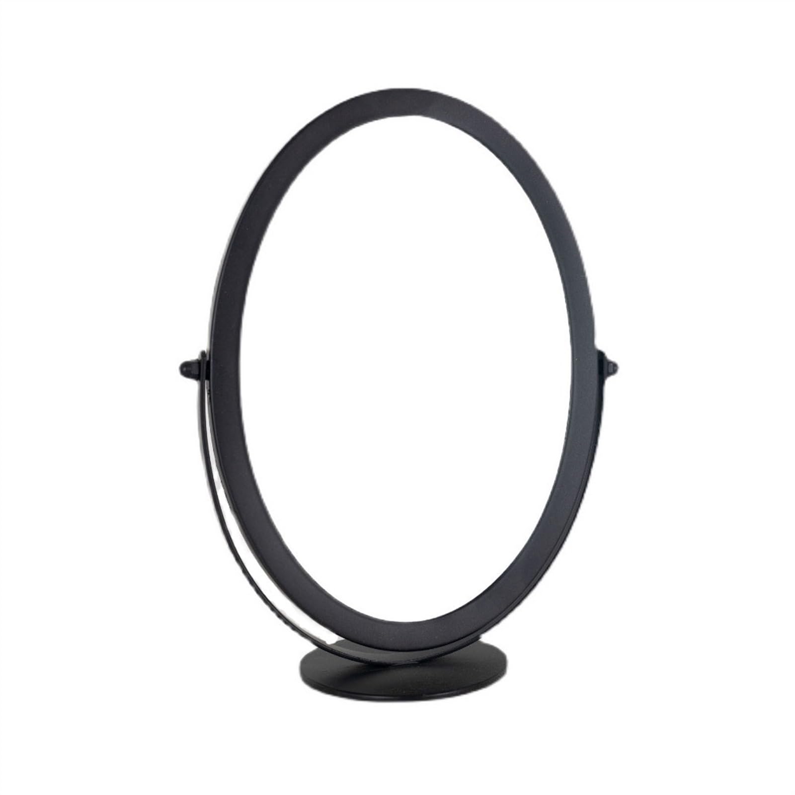 DTACBNEUZ Bathroom Mirror Oval Mirror Table Style Bedroom Desk Adjustable Iron Makeup Mirror Cute Simple Dressing Mirror Bathroom Mirror Free Standing(Black)