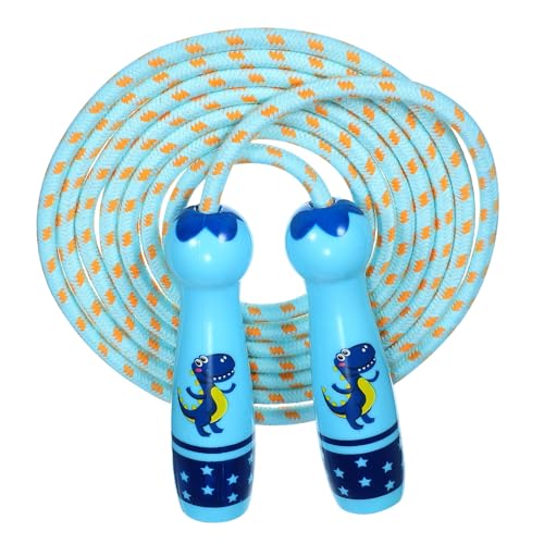 STOBOK 恐竜柄調節可能綿縄跳び 軽量絡まりにくい初心者向け 小学生屋外運動用ジャンプロープ