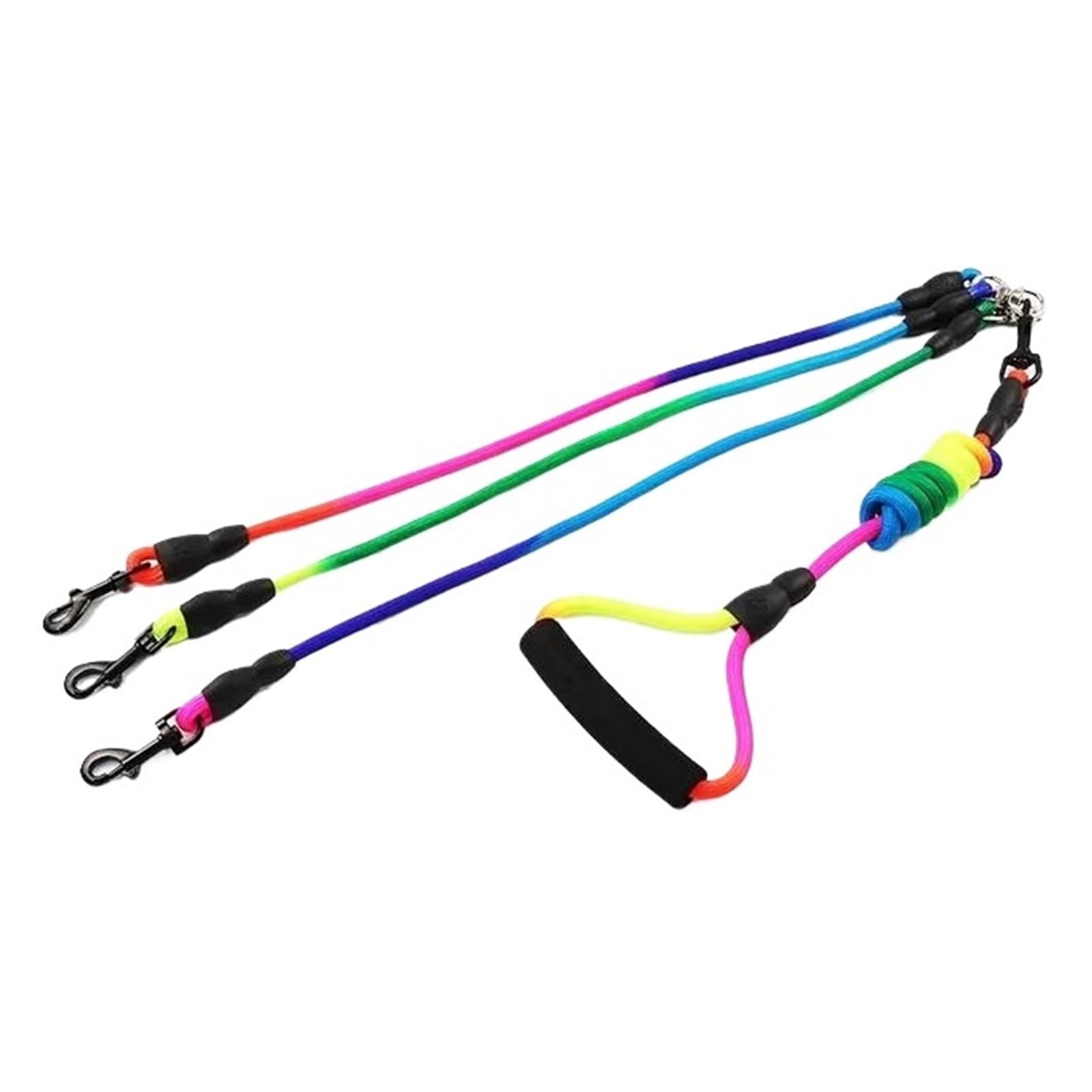 Laisse en nylon pour chien de 1.9M colorée taille L pour trois chiens