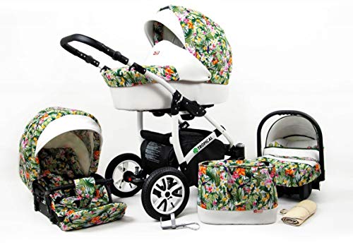 Kinderwagen 3in1 2in1 Set Isofix Buggy Baby Autostoeltje Tropic by SaintBaby Banana Leaf 3in1 met autostoeltje - Afbeelding 3