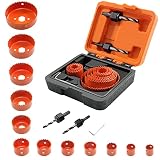 BeHappy Hole Saw Set 15 Pcs, Hole Saw Kit for Metal, Wood, and Plastic with Storage Case, General Pu