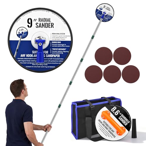 Pole Sander with Adjustable Extension and Sanding Sheets