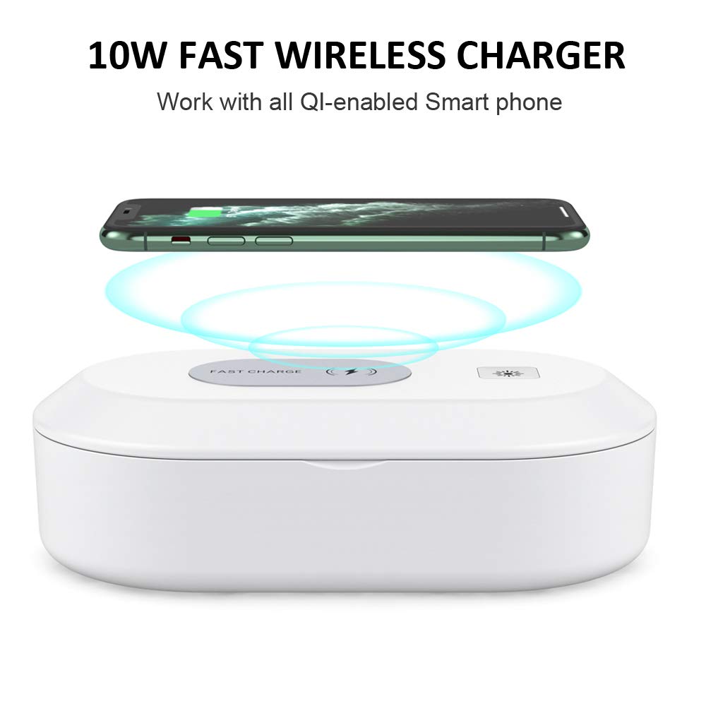 Scatola Sterilizzatore UV Portatile Smart Phone Sanitizer Uccidi i batteri 99,9%, Ricarica USB Funzione di Aromaterapia Sterilizzazione dell'ozono Disinfezione UV, per iPhone Android Gioielleria