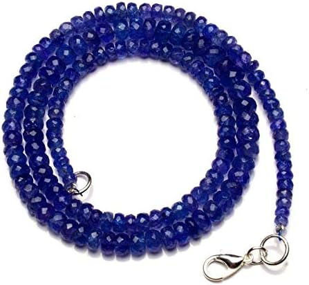 Natural AAA Gemstone Tanzanite Necklace 4-6MM Size Faceted Rondelle Beads 16” Inches Full Strand |16" Inch Full Necklace|Gemstone Neckalce for Women