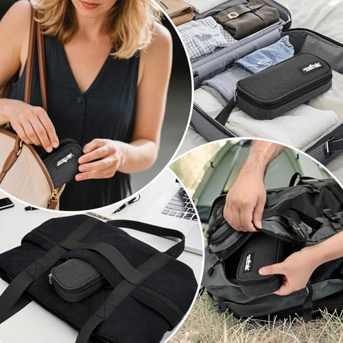 Image of apollo walker Insulin Cooler Travel Case with Ice Packs and Insulation | TSA Approved Includes 2 x 90g ice packs for 9-hour cooling insulin pens & syringes for Diabetics to Carry (Black)