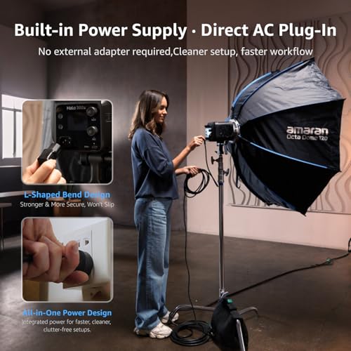 Image of amaran Halo 300x LED Studio Light Compact 305W Bi-Color COB Video Light
