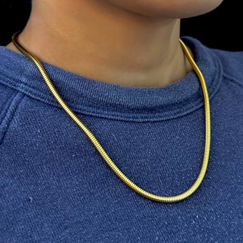 Bolenvi Snake Chain Necklace - 3mm Stainless Steel Necklace for Charms - Bead Charm Compatible Stainless Steel Chain for Women and Men2