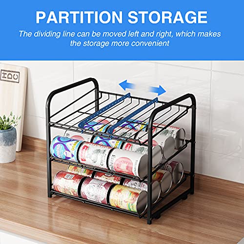 Aiyaka Can Rack Organizer, 3 Tier Stackable Can Storage Dispenser, For Food Storage, Kitchen Cabinets Or Pantry, Storage For 36 Cans, Black #TOP3