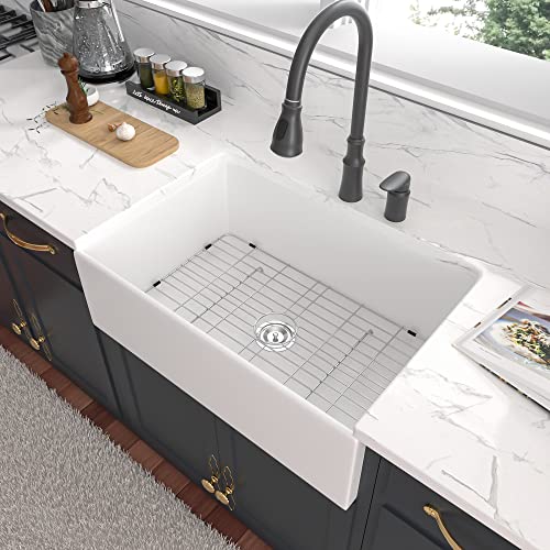 33 White Farmhouse Sink - Lordear 33 Inch Undermount Farmhouse Kitchen Sinks Fireclay Porcelain Ceramic White Single Bowl Apron Front Fireclay Sink Farm Style 33x18 Inch 33 White Farmhouse Sink - Lordear 33 Inch Undermount Farmhouse Kitchen Sinks Fireclay Porcelain Ceramic White Single Bowl Apron Front Fireclay Sink Farm Style 33x18 Inch