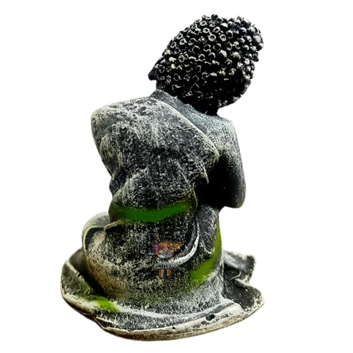 Image of Mistletoe Handcrafted Antique Meditation Buddha Statue for Aquarium | Pond Fountains and Fish Tank Decor | Eco-Friendly Resin | Thinking Buddha Ornament (14D x 12W x 8H CM)