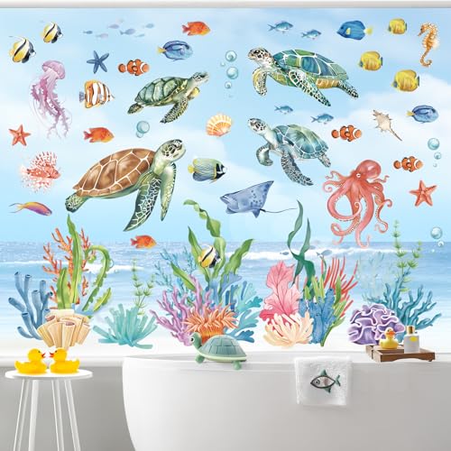 Poisson algues électrostatique pour vitre de chambre enfant - 3