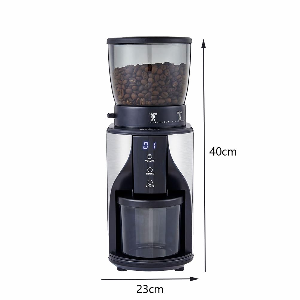 Molinillo de café eléctrico fresas cónicas, pantalla táctil grande 275 g, con 31 ajustes molienda, molinillo automático un solo botón, for goteo, moca y a mano