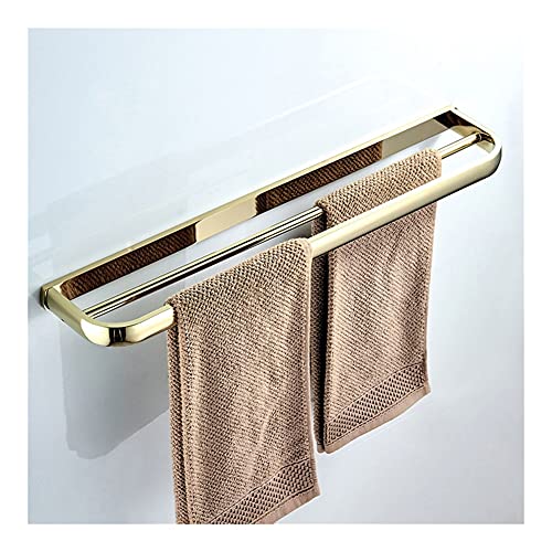Porte-serviettes double barre de douche en bronze style étagère