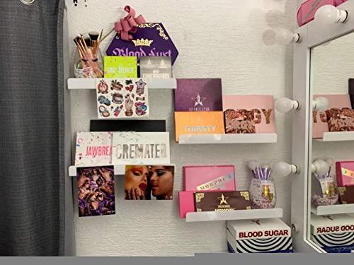 Cq Acrylic 15" Acrylic Floating Wall Ledge Shelf,Floating Book Shelves For Kids Room,White Bathroom Shelves,Great For Living Room,Office,Bedroom,Bathroom,Kitchen,Set Of 6 #TOP4