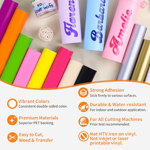 Vinyle adhésif permanent arc-en-ciel de qualité supérieure pour scrapbooking et Cameo - 4