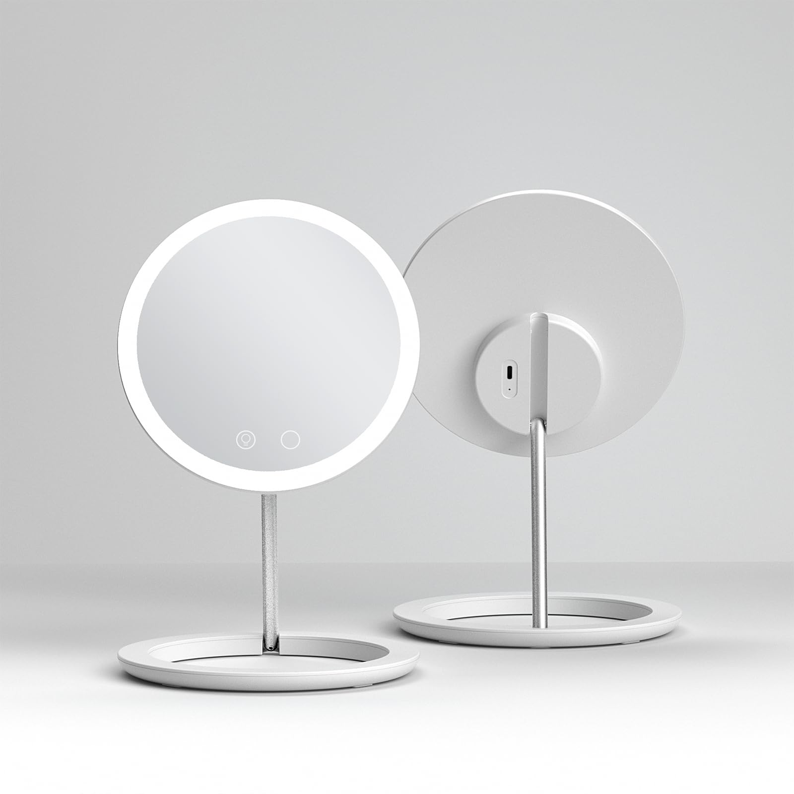 Specchio da viaggio ricaricabile con luce LED, specchio da viaggio con illuminazione a 3 colori. Specchio portatile dimmerabile e leggero, essenziale da viaggio di bellezza
