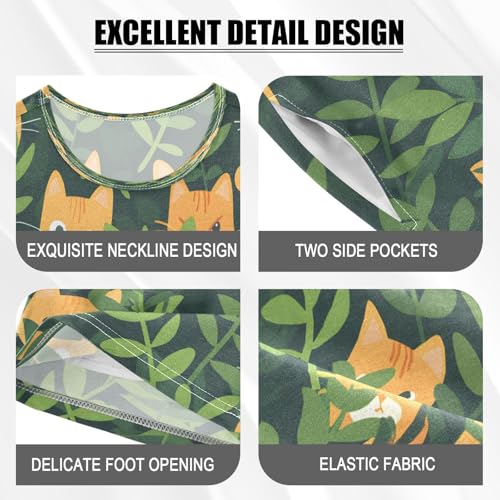 senya Short Sleeve Pajamas Sets Summer Cotton Sleepwear Hide Cat4