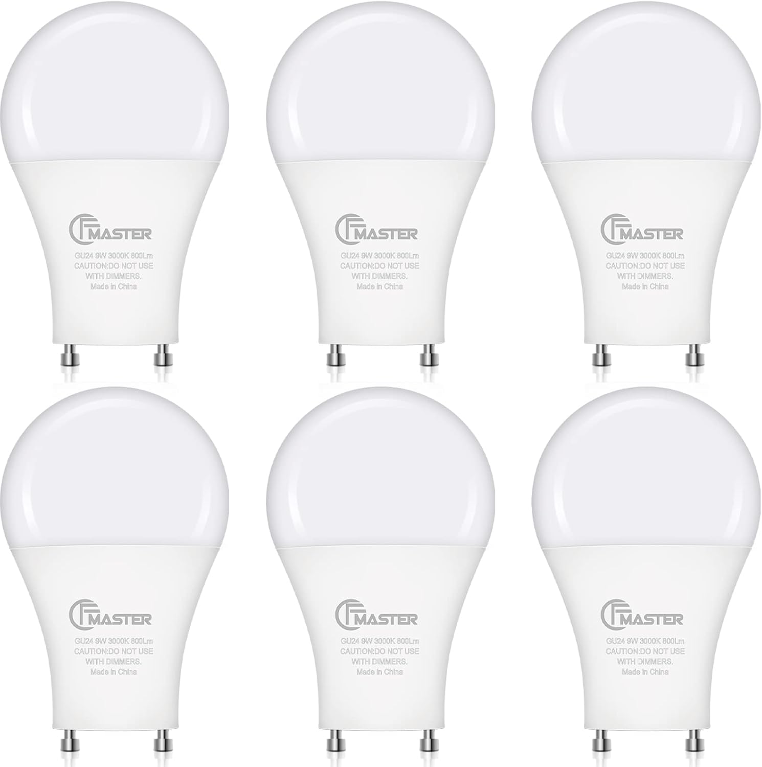 CFMASTER GU24 LED Light Bulb, 3000K Warm White, 9W(100W Equivalent