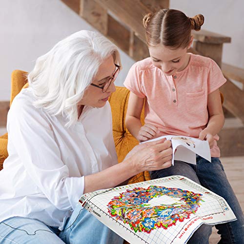 Printed Cross Stitch Kits 11Ct 26X25 Inch 100% Cotton Holiday Gift Diy Embroidery Starter Kits Easy Patterns Embroidery For Girls Crafts Dmc Stamped Supplies Needlework Art Of Hummingbirds #TOP1