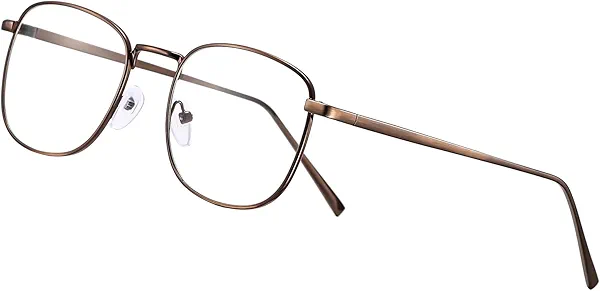 Retro 80s Square Glasses - Premium Non-Prescription Clear Lens for Women, Men & Teens | Walter White Style Fashion Tea Frame