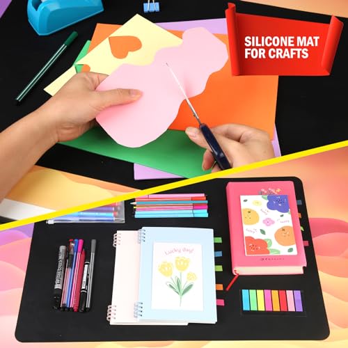 image for LEOBRO Large Silicone Mat, 23.4” x 15.6” Black Silicone Mats for C