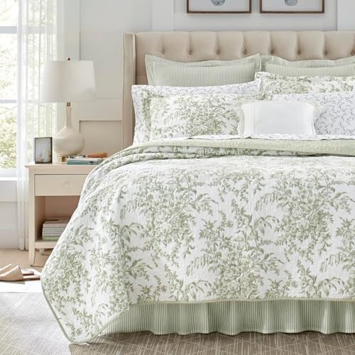 Laura Ashley - Queen Quilt Set, Soft & Reversible...