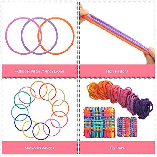 12 Colors Loop Potholder Loops Weaving Loom Loops Bulk Weaving Craft Loops With Multiple Colors For Diy Crafts Supplies Compatible With 7 Inch Weaving Loom (192 Pieces) #TOP2