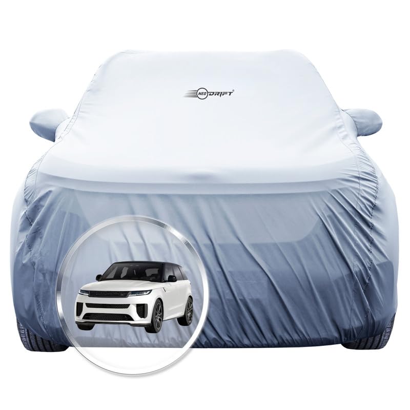 Image of NEODRIFT 'SilverTech' Car Cover for Range Rover Sports (All Weather Protection, 100% Water-Resistant, Tailored Fit, Precision-Fit & Breathable Fabric) (Colour: Silver)
