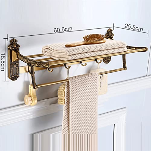 Laiton de bain supporte de serviette haut de gamme pliable et durable - 5