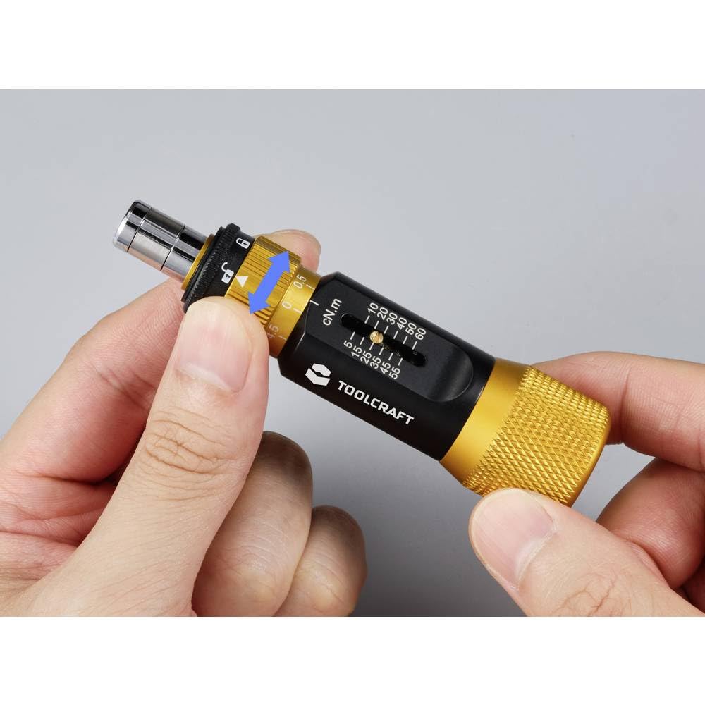 TOOLCRAFT TO-9627246 Elektronik- u. Feinmechanik Drehmoment-Schraubendreher Größe (Schraubendreher) 4 mm