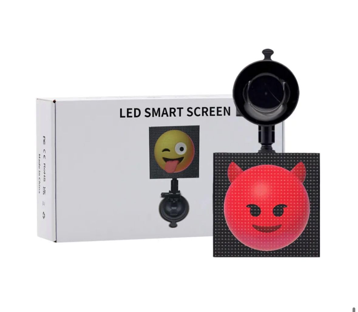 Car LED Sign DIY Rear Windshield LED Display Screen APP Control Programmable Car Sign Expression Screen with Suction Cup Bracket