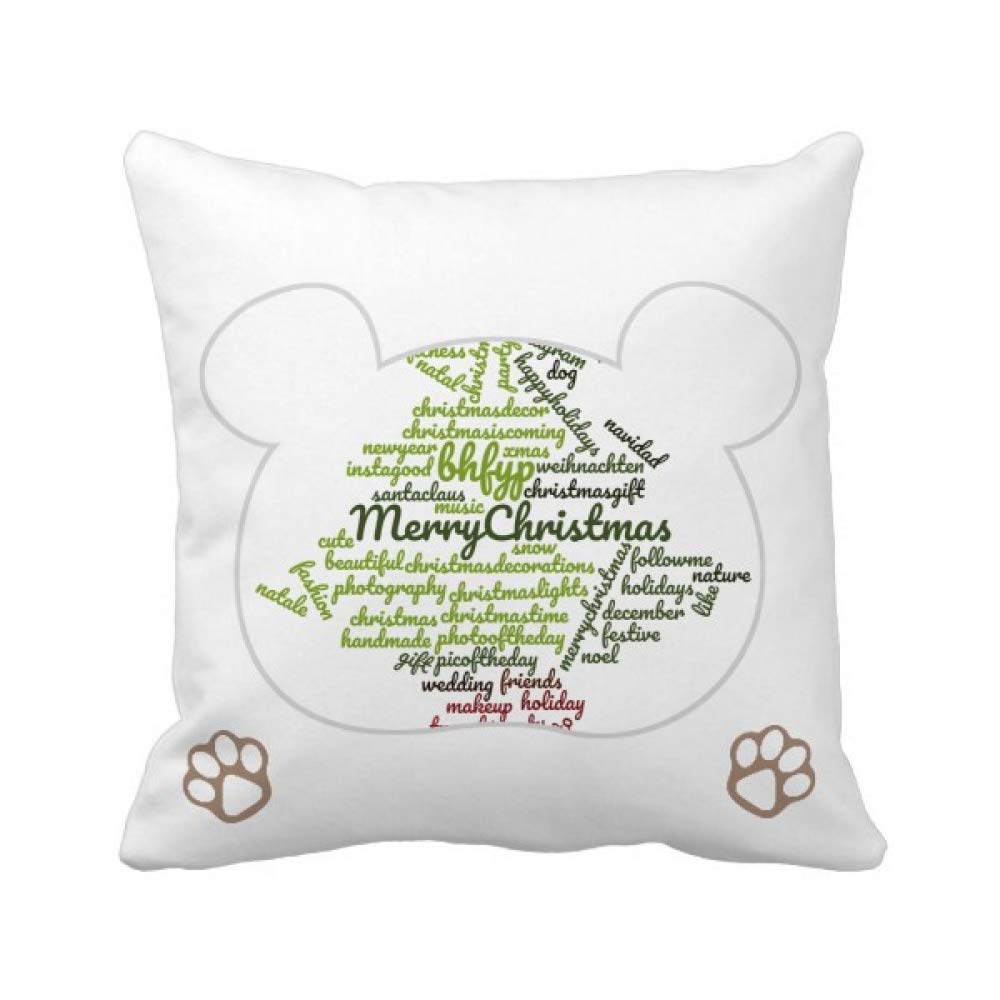 Housse de coussin sapin de Noël carrée taie coussin salon hivernal