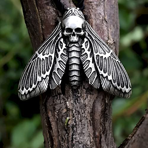 Wixine 2Pcs Skull Head Moth Necklace Animal Pendant Lady Necklace2