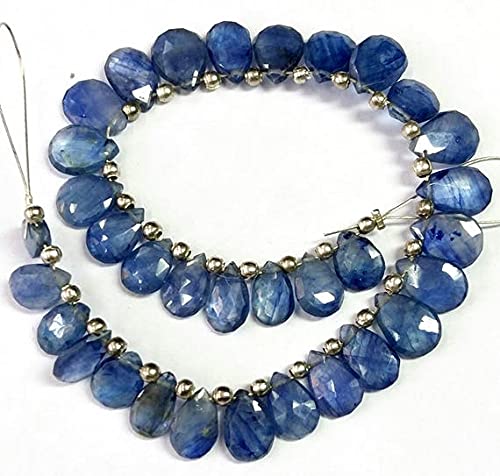 LKBEADS Niebieskie szafirowe szklane wypełnione fasetowane koraliki gruszkowe, bardzo dobra jakość, 6 x 8 mm - 7 x 11 mm, sznurek 6 cali [E1934] Szafir wypełniony szkłem