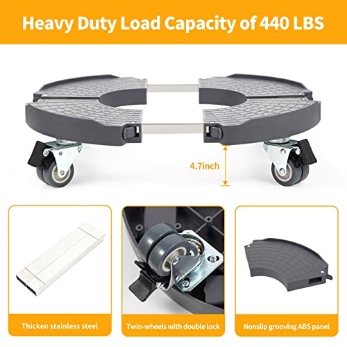 Nefish Plant Caddy Heavy Duty, Rolling Plant Stand With Wheels Adjustable 15-21 Inches, Planter Dolly Lockable For Indoor Outdoor Large Garden Flower Pot Mover, Plant Stroller #TOP3
