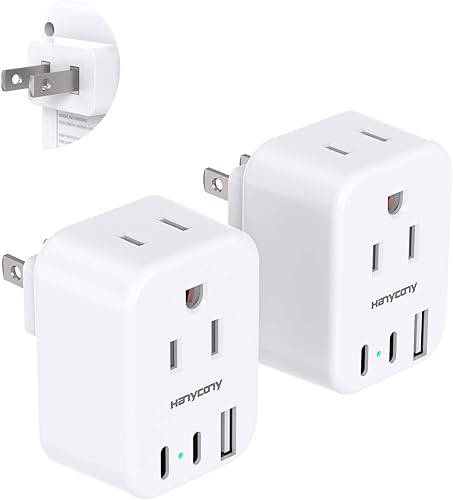 Adaptador de enchufe de Estados Unidos a Japón, adaptador de corriente de Japón con 2 tomacorrientes, 3 puertos USB (2 USB C), adaptador de enchufe